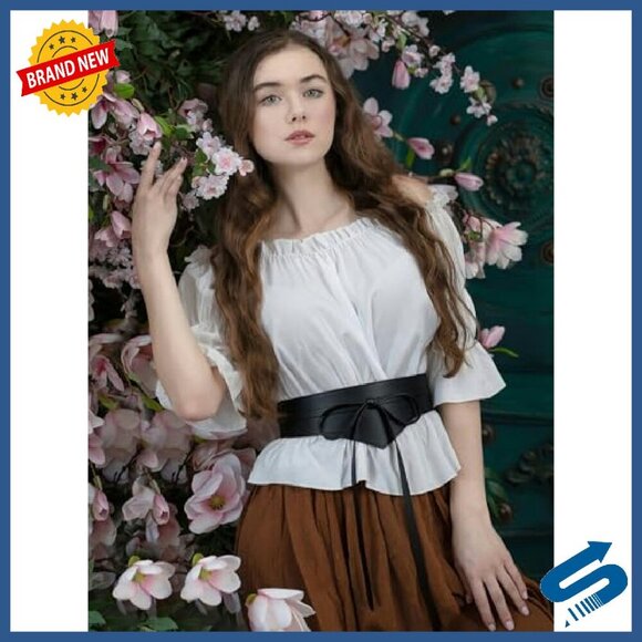 Wide Cinch Corset Belt Renaissance Faire Accessory PU Leather Adjustable main image 7